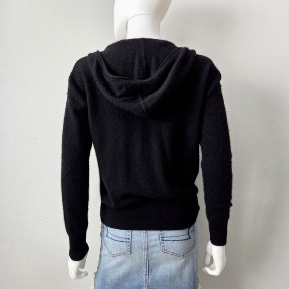 Cashmere Luxury Full Zip Black Hoodie By Charter Club, Pockets, Size Small - Picture 5 of 16